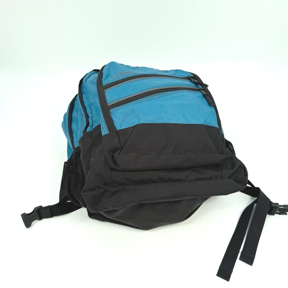 L.L. Bean Original Book Pack Travel School Teal Blue Nylon Backpack